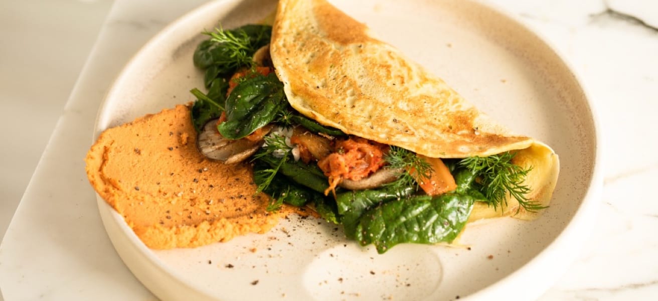 Plated omelette recipe